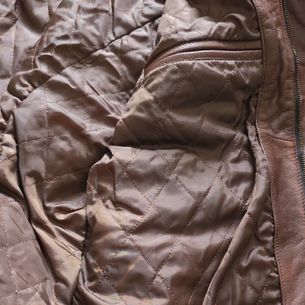 Men's Classic Brown Leather Jacket - Picture 3 of 16